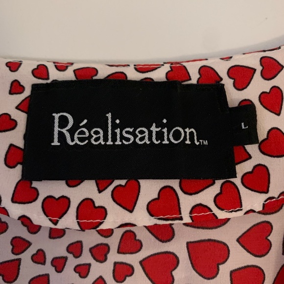 Realisation Par Kaia Young Love Cropped Silk Shirt Size L - Picture 2 of 2